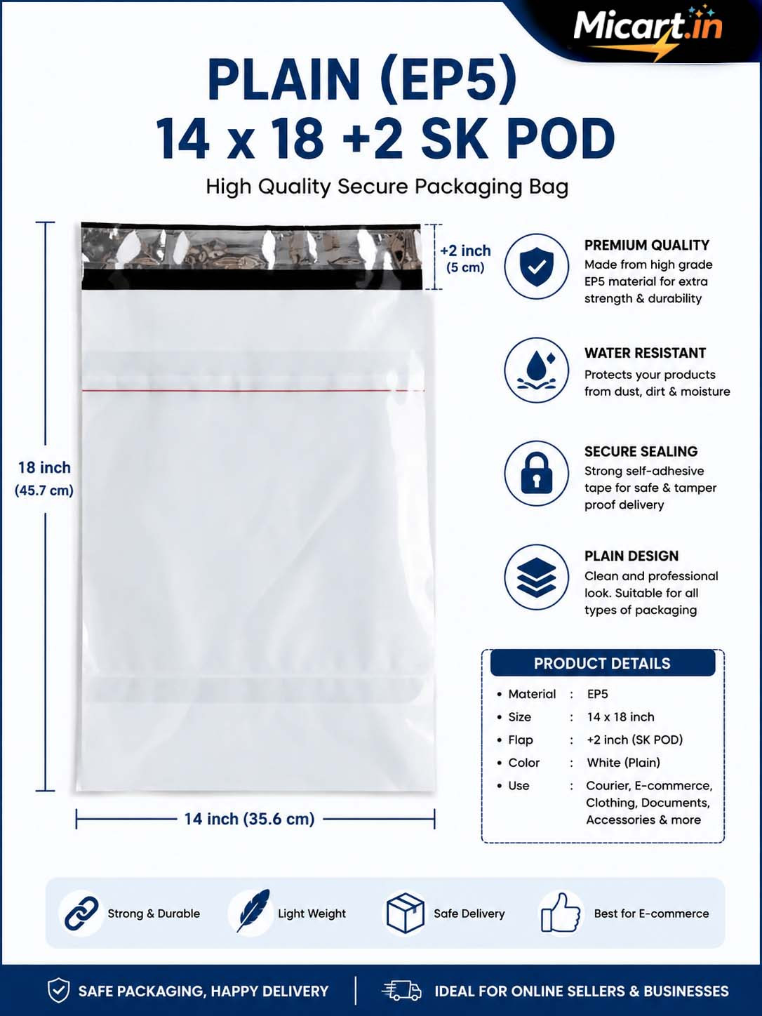 Courier Bag with POD for Packing Product, 10 Pieces